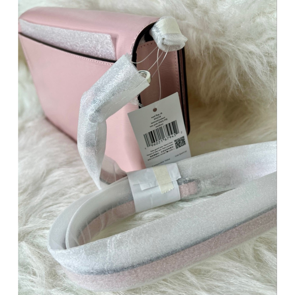 Women's Kate Spade Pink Textured Patent Madison Medium Flap Crossbody Bag - Picture 8 of 14